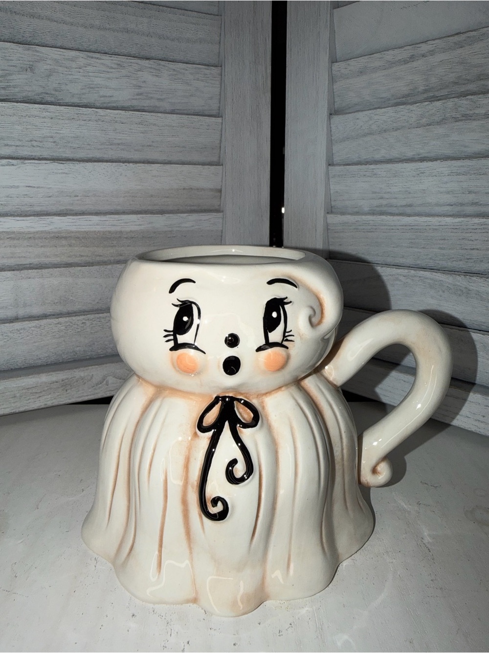 Johanna Parker Halloween Ghost Wearing a Bow Tie Jumbo Mug